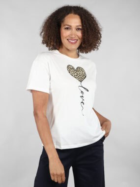 Leopard heart balloon love T-shirt