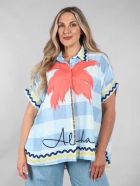 Palm tree short sleeve shirt