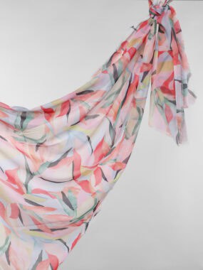 Abstract leaf lightweight scarf