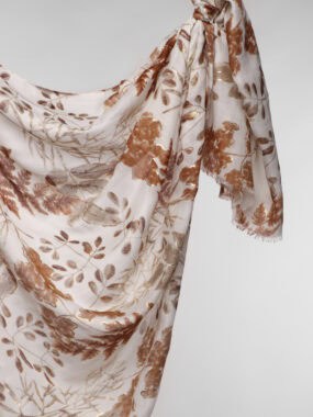 Metallic leaf lightweight scarf