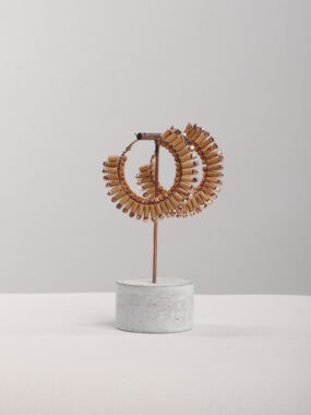 Bamboo beaded latch back earrings