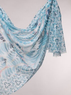 Watercolour leaf lightweight scarf