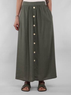 Linen blend maxi skirt