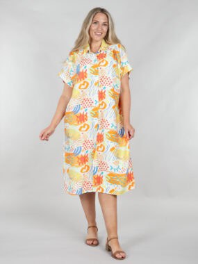 Floral animal print multicolour shirt dress