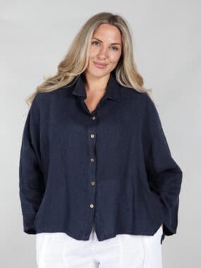 Linen batwing shirt