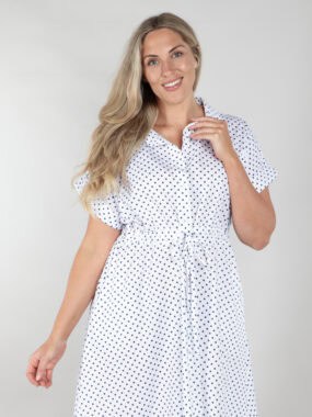 Polka dot asymmetric cotton dress