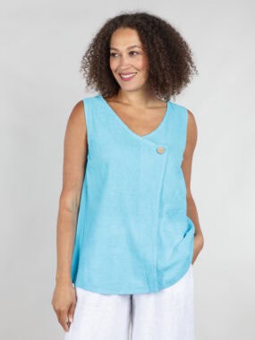 Sleeveless embroidered cotton top
