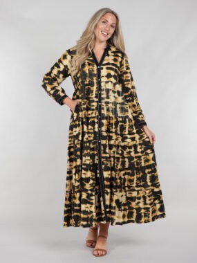 Tie dye printed tiered dress