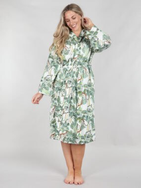 Animal print dressing gown