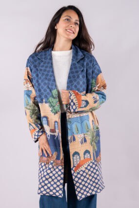 Geometric Animal Print Coatigan