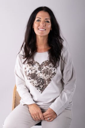 Cotton Round Neck Heart Top