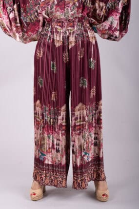 Pleated Wide Leg Trousers