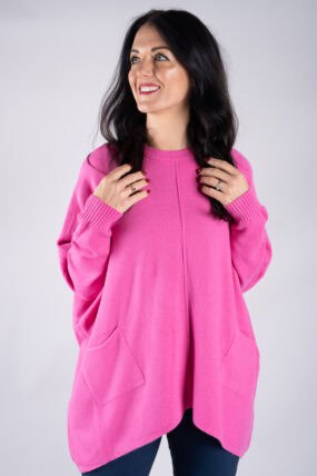 Round Neck Batwing Sleeve Jumper
