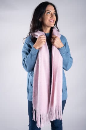 Wool Blend Woven Tassel Scarf