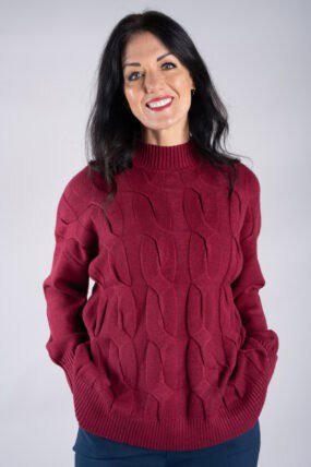 Cable Knit Funnel Neck Jumper