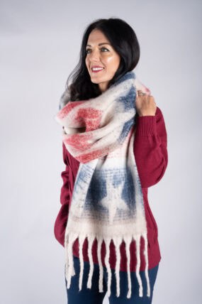 Chunky Woven Star Tassel Scarf