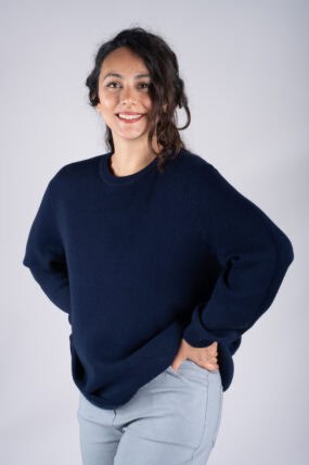 Round Neck Fleece Lining Knit Jumper