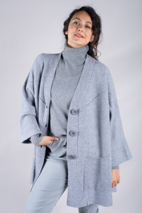 V-Neck Button Knit Cardigan