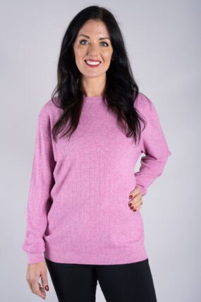 Crew Neck Ribbed Knit Jumper