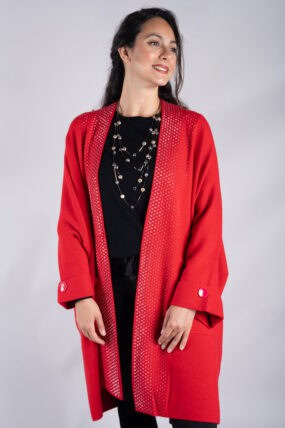 Embellished Sparkly Open Knit Cardigan
