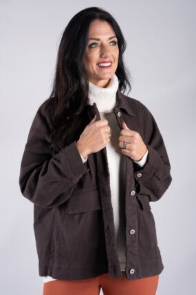 Boxy Cotton Casual Jacket with Buttons
