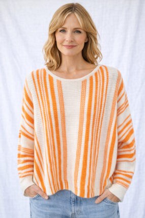 Boatneck Stripe Knit Jumper