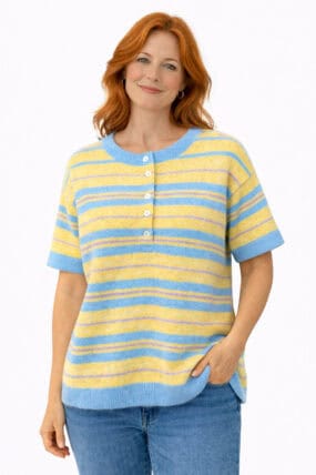 Striped Round Neck Knitted Jumper