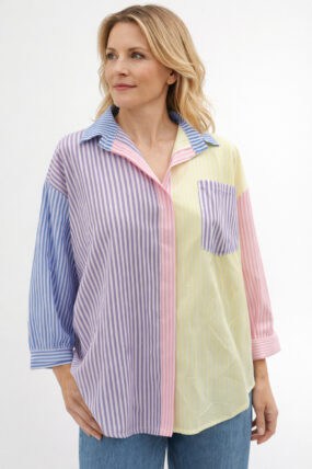 Stripe Cotton Oversized Shirt