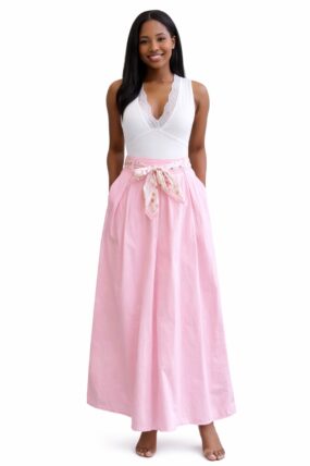 Wide Leg Flared Cotton Trousers