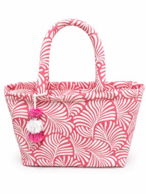 Large Quilted Cotton Blend Leaf Print Bag