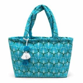 Large Quilted Cotton Blend Fan Print Bag