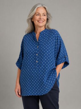 Polka Dot V-Neck Cotton Top