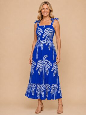 Sleeveless Palm Tree Dress