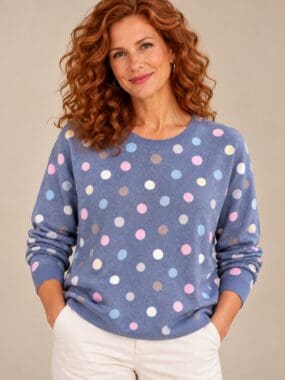 Polka Dot Round Neck Jumper