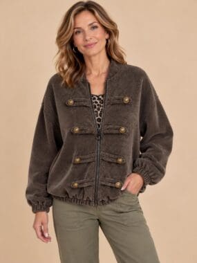 Velvet Military Bomber Jacket